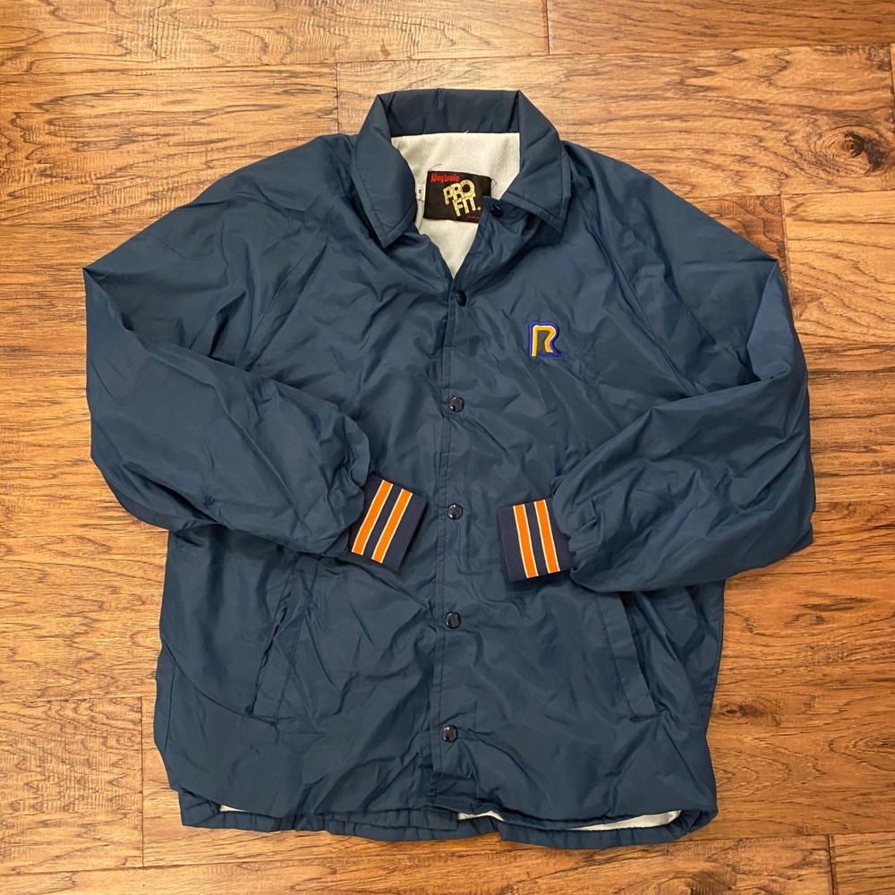 King Louie Pro Fit Coach Jacket Mens Medium Blue Vintage Roadway Snap Front